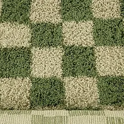 Hoogpolig vloerkleed - Elsey Natural Cotton Shaggy (groen/beige)