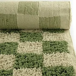 Hoogpolig vloerkleed - Elsey Natural Cotton Shaggy (groen/beige)