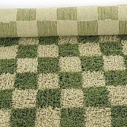 Hoogpolig vloerkleed - Elsey Natural Cotton Shaggy (groen/beige)