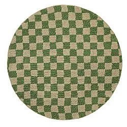 Ronde vloerkleden - Elsey Natural Cotton Shaggy (groen/beige)