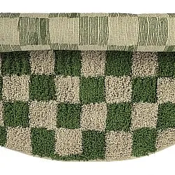 Ronde vloerkleden - Elsey Natural Cotton Shaggy (groen/beige)