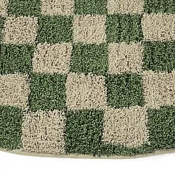 Ronde vloerkleden - Elsey Natural Cotton Shaggy (groen/beige)