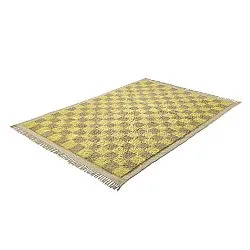 Hoogpolig vloerkleed - Elsey Natural Cotton Shaggy (geel/beige)