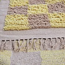 Hoogpolig vloerkleed - Elsey Natural Cotton Shaggy (geel/beige)