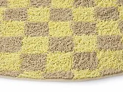 Ronde vloerkleden - Elsey Natural Cotton Shaggy (geel/beige)