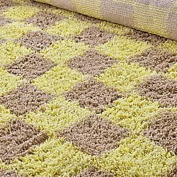 Ronde vloerkleden - Elsey Natural Cotton Shaggy (geel/beige)