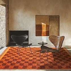 Hoogpolig vloerkleed - Elsey Natural Cotton Shaggy (oranje/rood)