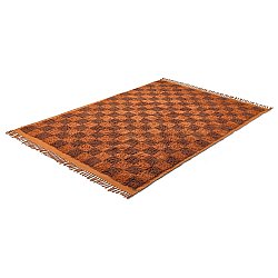 Hoogpolig vloerkleed - Elsey Natural Cotton Shaggy (oranje/rood)