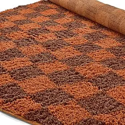 Ronde vloerkleden - Elsey Natural Cotton Shaggy (oranje/rood)