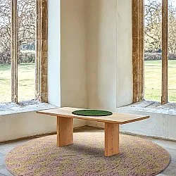 Ronde vloerkleden - Elsey Natural Cotton Shaggy (roze/oranje)