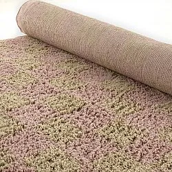 Hoogpolig vloerkleed - Elsey Natural Cotton Shaggy (roze/oranje)