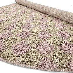 Ronde vloerkleden - Elsey Natural Cotton Shaggy (roze/oranje)