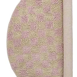 Ronde vloerkleden - Elsey Natural Cotton Shaggy (roze/oranje)