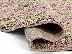 Ronde vloerkleden - Elsey Natural Cotton Shaggy (roze/oranje)