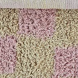 Ronde vloerkleden - Elsey Natural Cotton Shaggy (roze/oranje)