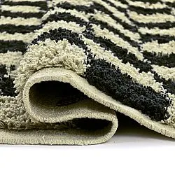 Hoogpolig vloerkleed - Elsey Natural Cotton Shaggy (zwart/beige)