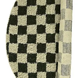 Ronde vloerkleden - Elsey Natural Cotton Shaggy (zwart/beige)