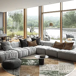 Rond vloerkleed - Ephesus (groen)