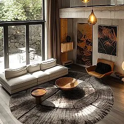 Rond vloerkleed - Event (grijs)