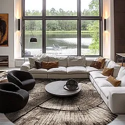 Rond vloerkleed - Event (grijs)