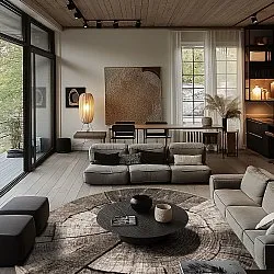 Rond vloerkleed - Event (grijs)