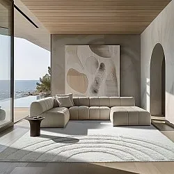 Hoogpolig vloerkleed - Everly Natural Cotton Shaggy (offwhite)