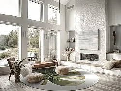 Rond vloerkleed - Falling Leaves (groen)