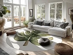 Rond vloerkleed - Falling Leaves (groen)