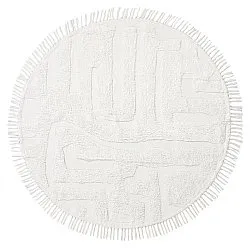 Ronde vloerkleden - Fallon Natural Cotton Shaggy (offwhite)