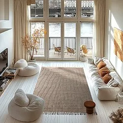 Hoogpolig vloerkleed - Farley Natural Cotton Shaggy (beige)