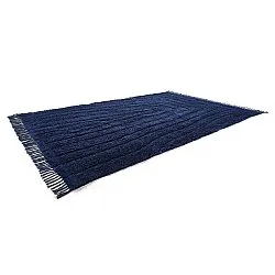 Hoogpolig vloerkleed - Farley Natural Cotton Shaggy (blauw)