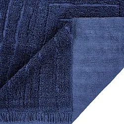 Hoogpolig vloerkleed - Farley Natural Cotton Shaggy (blauw)