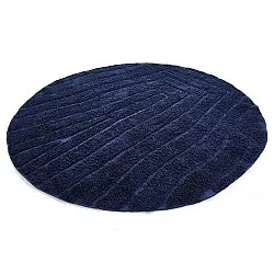 Ronde vloerkleden - Farley Natural Cotton Shaggy (blauw)