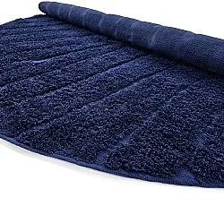 Ronde vloerkleden - Farley Natural Cotton Shaggy (blauw)
