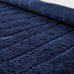 Ronde vloerkleden - Farley Natural Cotton Shaggy (blauw)