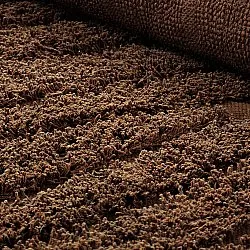 Hoogpolig vloerkleed - Farley Natural Cotton Shaggy (bruin)