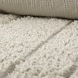 Hoogpolig vloerkleed - Farley Natural Cotton Shaggy (gebroken wit)