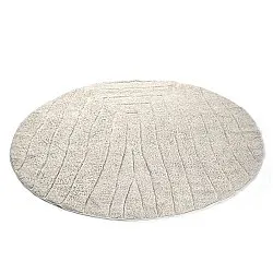 Ronde vloerkleden - Farley Natural Cotton Shaggy (gebroken wit)
