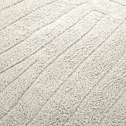 Ronde vloerkleden - Farley Natural Cotton Shaggy (gebroken wit)