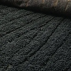 Hoogpolig vloerkleed - Farley Natural Cotton Shaggy (zwart)