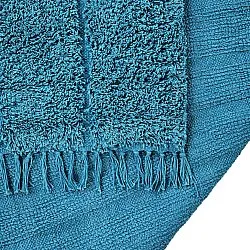 Hoogpolig vloerkleed - Farley Natural Cotton Shaggy (turkoois)