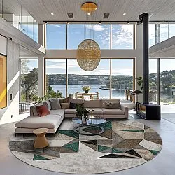 Rond vloerkleed - Feres (grijs/beige/multi)