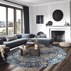 Rond vloerkleed - Fernana (blauw/multi)