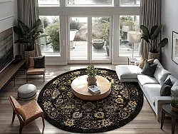 Rond vloerkleed - Fernana (zwart/goud)