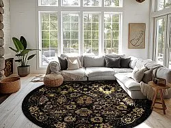 Rond vloerkleed - Fernana (zwart/goud)