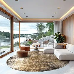 Rond vloerkleed - Florent (bruin)