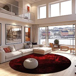 Rond vloerkleed - Frome (rood)