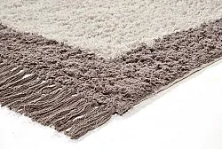 Hoogpolig vloerkleed - Galliano Natural Cotton Shaggy (gebroken wit/bruin)