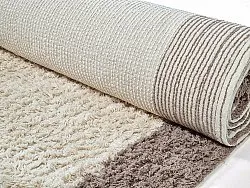 Hoogpolig vloerkleed - Galliano Natural Cotton Shaggy (gebroken wit/bruin)