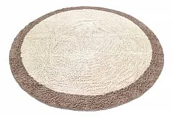 Ronde vloerkleden - Galliano Natural Cotton Shaggy (gebroken wit/bruin)